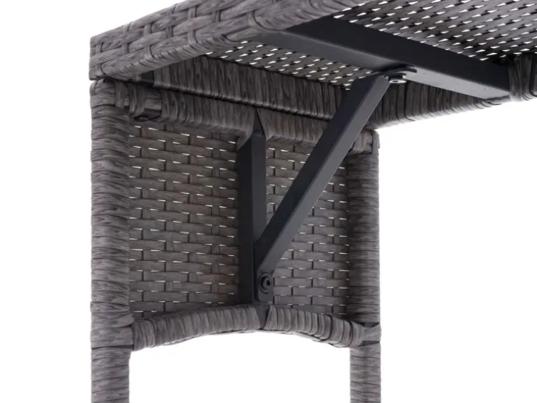 MCW Poly-Rattan Sitzbank G16 Grau Kissen Dunkelgrau