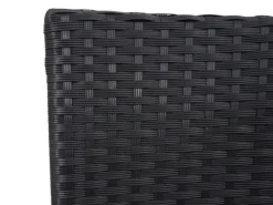 MCW Poly-Rattan Sitzbank mit Tisch E24 Schwarz Kissen Dunkelgrau