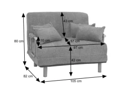 MCW Schlafsessel K29 Stoff Cord 330g/m² Dunkelgrau