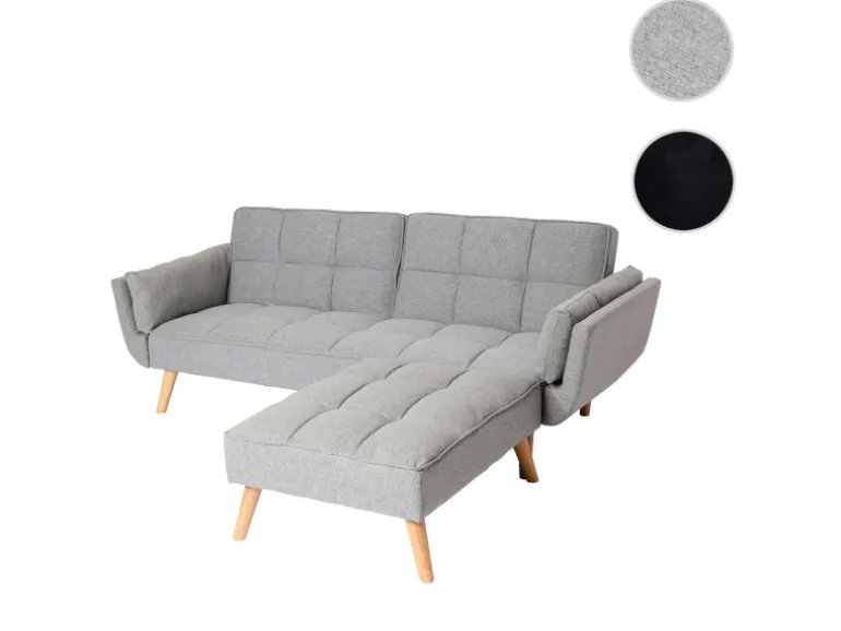 MCW Schlafsofa K18 Stoff/Textil Hellgrau