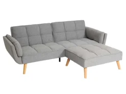 MCW Schlafsofa K18 Stoff/Textil Hellgrau