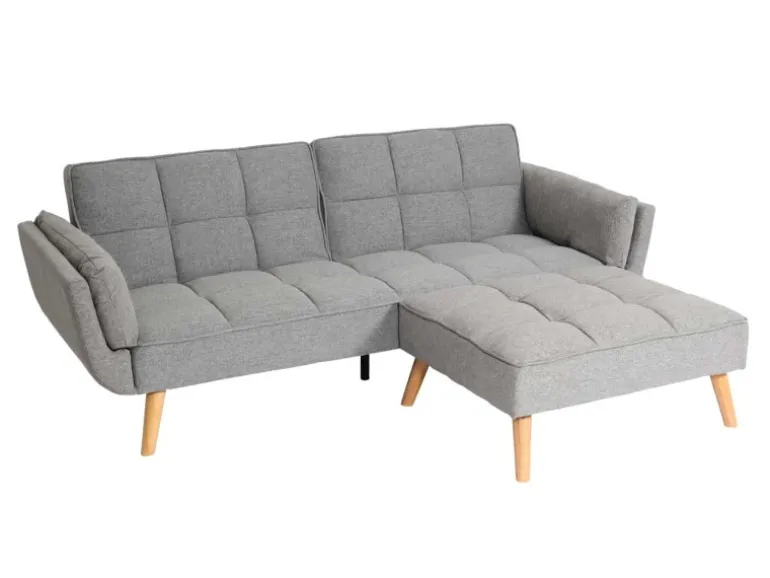 MCW Schlafsofa K18 Stoff/Textil Hellgrau