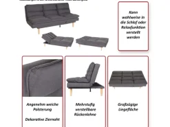 MCW Schlafsofa M79 Stoff/Textil Mint-Grau
