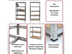 MCW Schwerlastregal E33 Verzinkt 200x120x60cm
