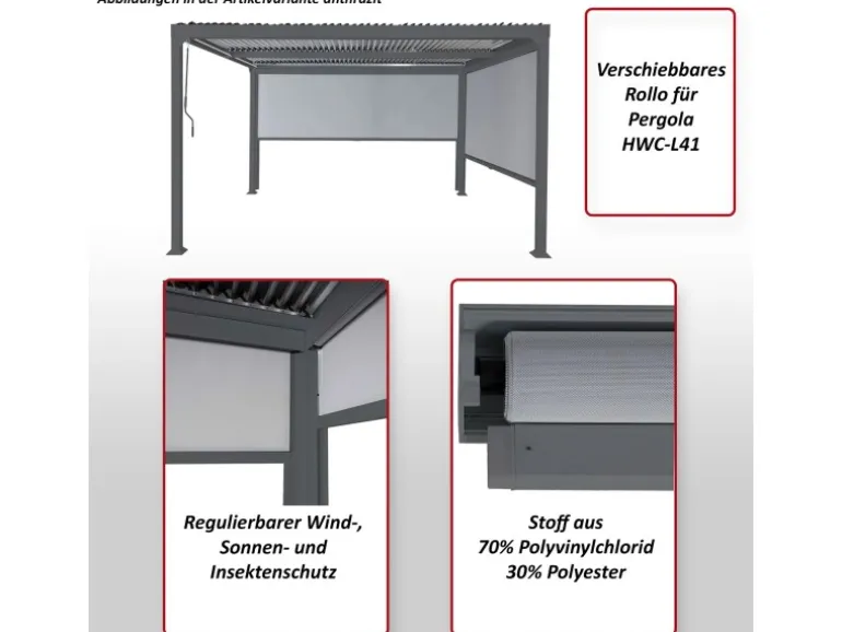 MCW Seitenwand Für Pergola L41 Anthrazit 3x3m