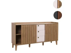 MCW Sideboard M48 Natur Schubladen Weiß