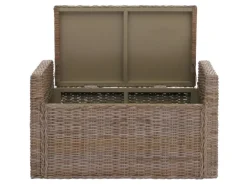 MCW Sitzbank Genua Rattan Staufach Grau-Braun