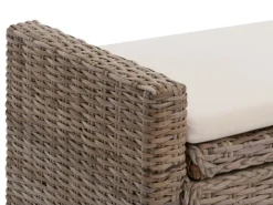 MCW Sitzbank Genua Rattan Staufach Grau-Braun