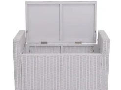 MCW Sitzbank Genua Rattan Staufach Weiß