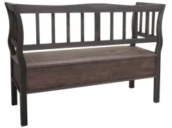 MCW Sitzbank H207 Staufach Shabby-Look Grau-Braun Shabby