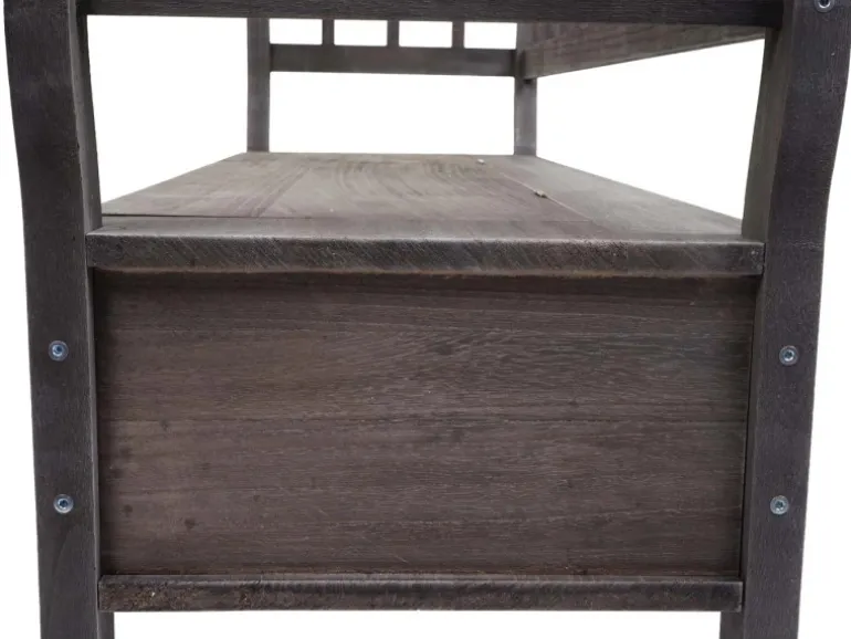 MCW Sitzbank H207 Staufach Shabby-Look Grau-Braun Shabby