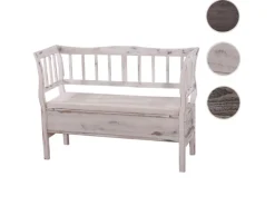 MCW Sitzbank H207 Staufach Shabby-Look Weiß Shabby