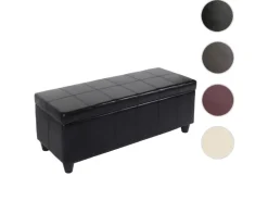 MCW Sitzbank mit Aufbewahrung Arezzo LEDER 112x45x45cm Schwarz