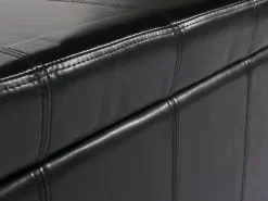 MCW Sitzbank mit Aufbewahrung Arezzo LEDER 112x45x45cm Schwarz