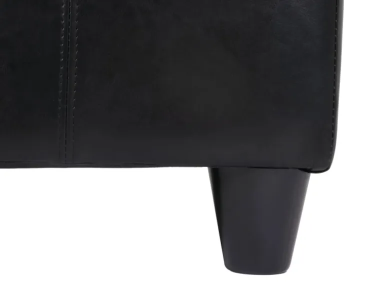 MCW Sitzbank mit Aufbewahrung Arezzo LEDER 112x45x45cm Schwarz