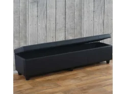MCW Sitzbank mit Aufbewahrung Arezzo XXL Schwarz Matt