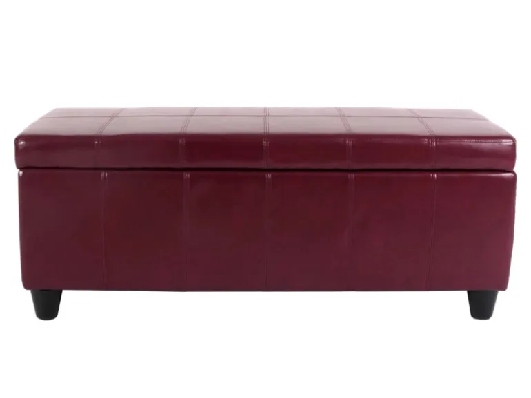 MCW Sitzbank mit Aufbewahrung Arezzo LEDER 112x45x45cm Rot