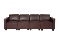 MCW 4-Sitzer Sofa Moncalieri Rot-Braun