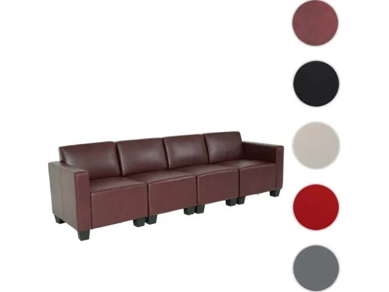 MCW 4-Sitzer Sofa Moncalieri Rot-Braun