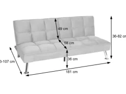 MCW Sofa K21 Samt Grau