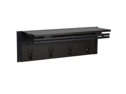 MCW Wandgarderobe A27 4 Haken 3D-Struktur Dunkelbraun