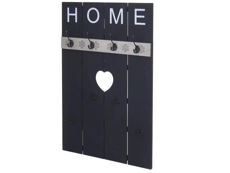 MCW Wandgarderobe C89 Home Shabby-Look Dunkelgrau Shabby