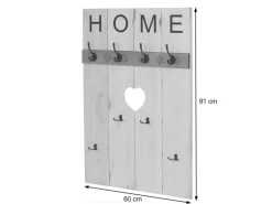 MCW Wandgarderobe C89 Home Shabby-Look Dunkelgrau Shabby
