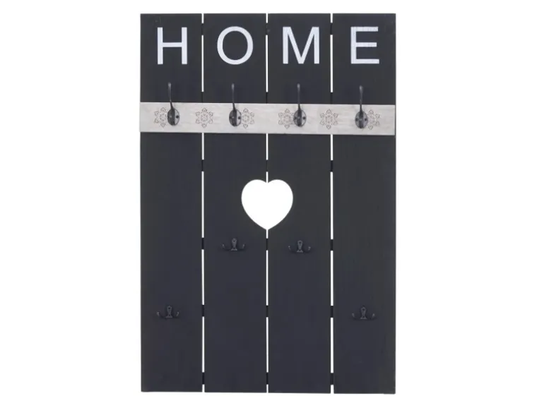 MCW Wandgarderobe C89 Home Shabby-Look Dunkelgrau Shabby