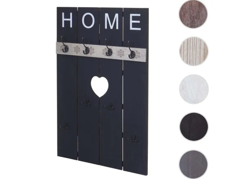MCW Wandgarderobe C89 Home Shabby-Look Dunkelgrau Shabby