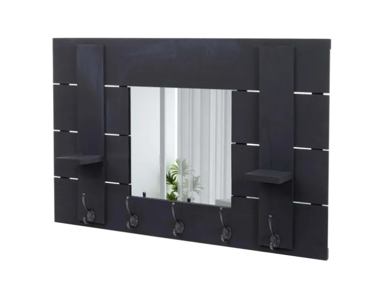 MCW Wandgarderobe C89 mit Spiegel Dunkelgrau Shabby