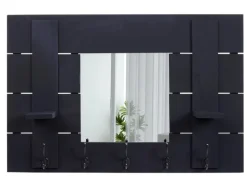 MCW Wandgarderobe C89 mit Spiegel Dunkelgrau Shabby