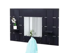 MCW Wandgarderobe C89 mit Spiegel Dunkelgrau Shabby