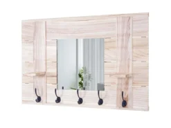 MCW Wandgarderobe C89 mit Spiegel Naturbraun