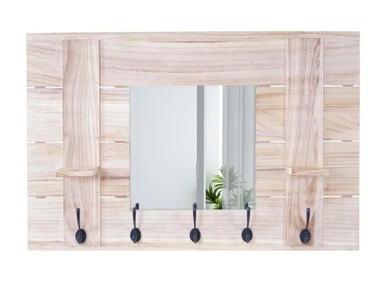 MCW Wandgarderobe C89 mit Spiegel Naturbraun