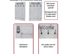 MCW Wandgarderobe C89 Welcome Shabby Braun Shabby
