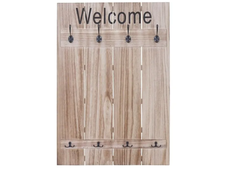 MCW Wandgarderobe C89 Welcome Shabby Naturbraun