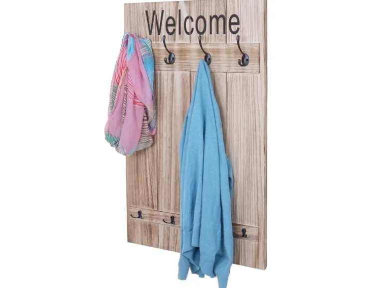 MCW Wandgarderobe C89 Welcome Shabby Naturbraun