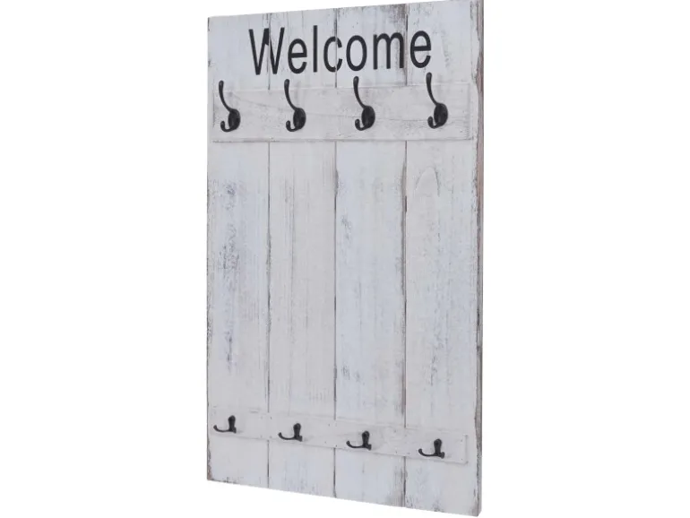 MCW Wandgarderobe C89 Welcome Shabby Weiß Shabby
