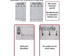 MCW Wandgarderobe C89 Welcome Shabby Weiß Shabby
