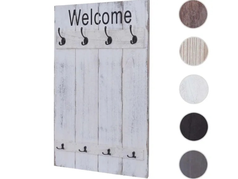 MCW Wandgarderobe C89 Welcome Shabby Weiß Shabby