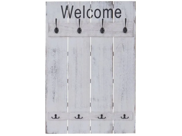 MCW Wandgarderobe C89 Welcome Shabby Weiß Shabby