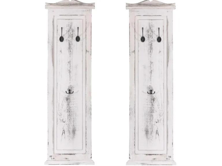 MCW Wandgarderobe H33 2er-Set Weiß Shabby