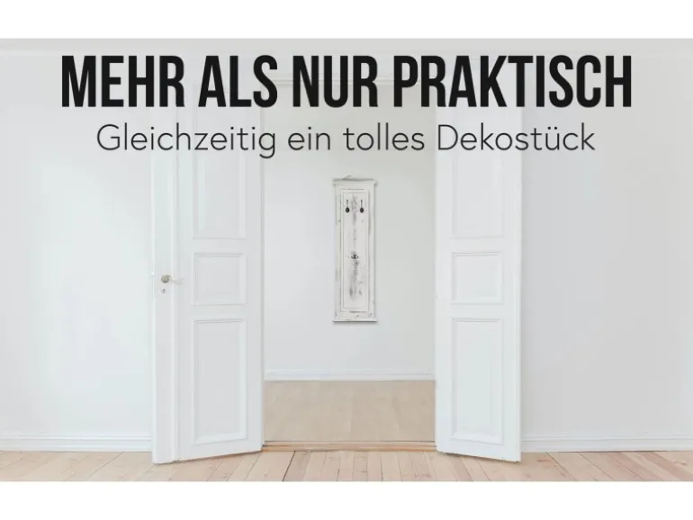 MCW Wandgarderobe H33 2er-Set Weiß Shabby