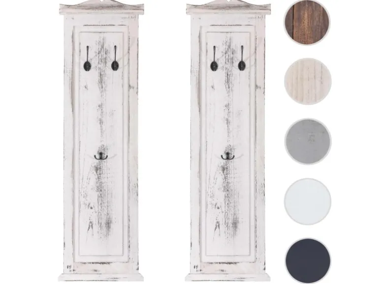 MCW Wandgarderobe H33 2er-Set Weiß Shabby