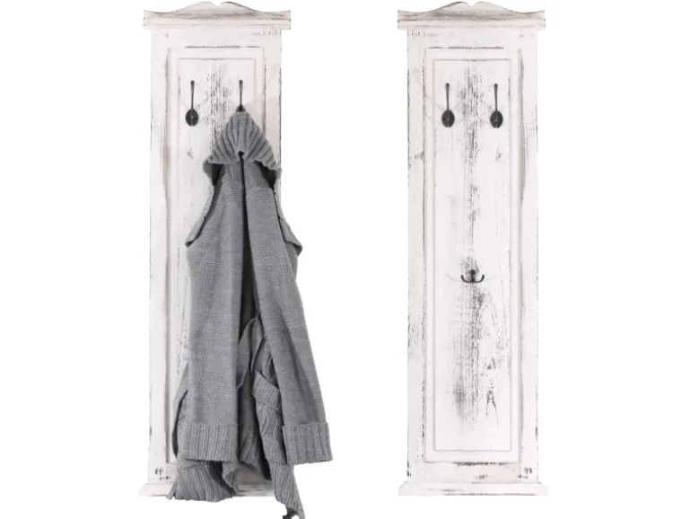 MCW Wandgarderobe H33 2er-Set Weiß Shabby