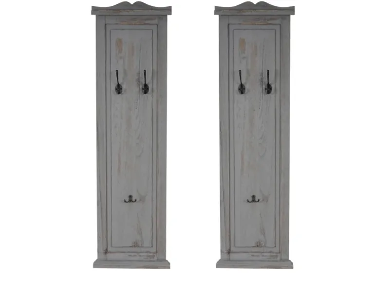 MCW Wandgarderobe H33 2er-Set Grau Shabby