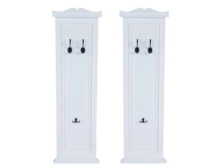 MCW Wandgarderobe H33 2er-Set Weiß Lackiert