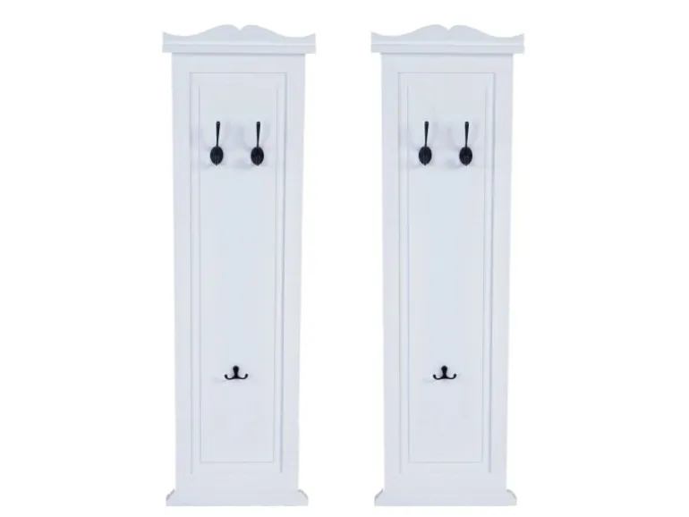 MCW Wandgarderobe H33 2er-Set Weiß Lackiert