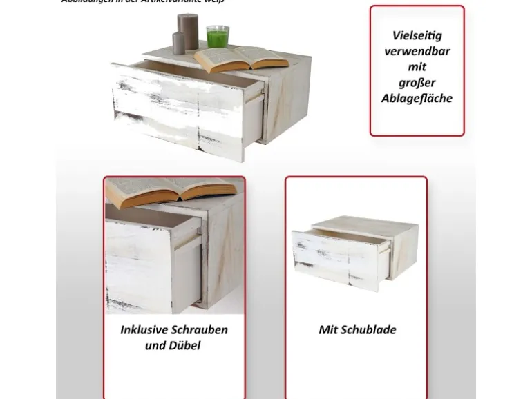 MCW Wandregal C55 21x46x30cm Weiß