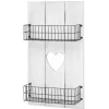 MCW Wandregal D42 Massivholz 70x40x10cm Weiß Shabby
